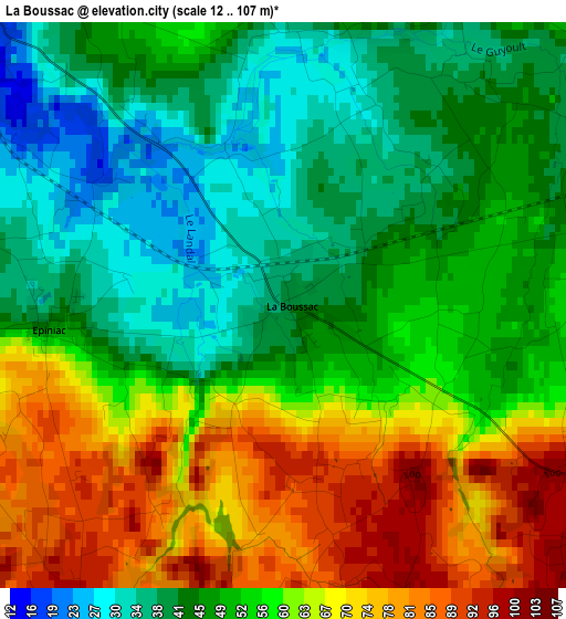 La Boussac elevation map