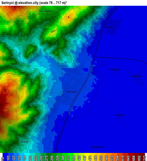 Serinyol elevation map