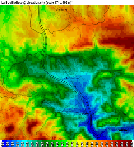 La Bouilladisse elevation map