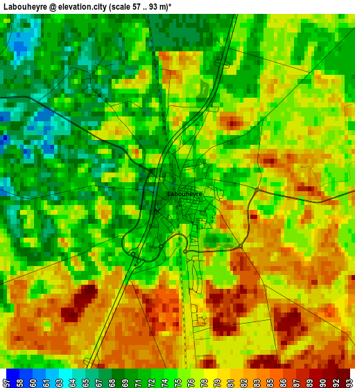 Labouheyre elevation map