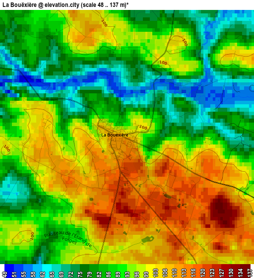 La Bouëxière elevation map