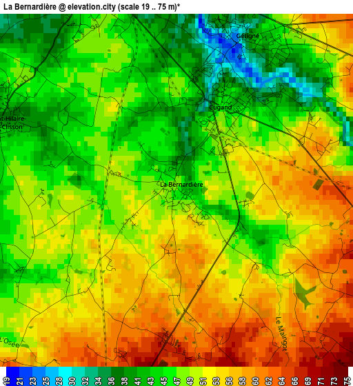 La Bernardière elevation map