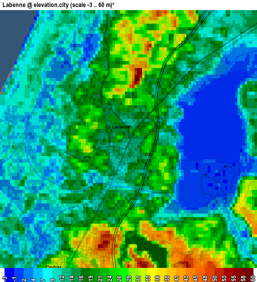 Labenne elevation map