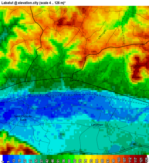 Labatut elevation map