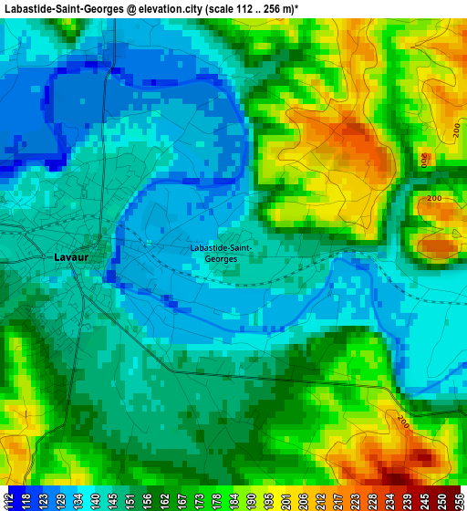 Labastide-Saint-Georges elevation map