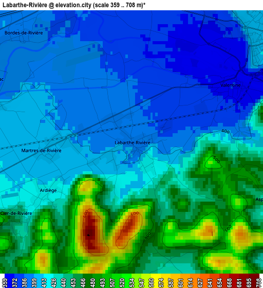 Labarthe-Rivière elevation map