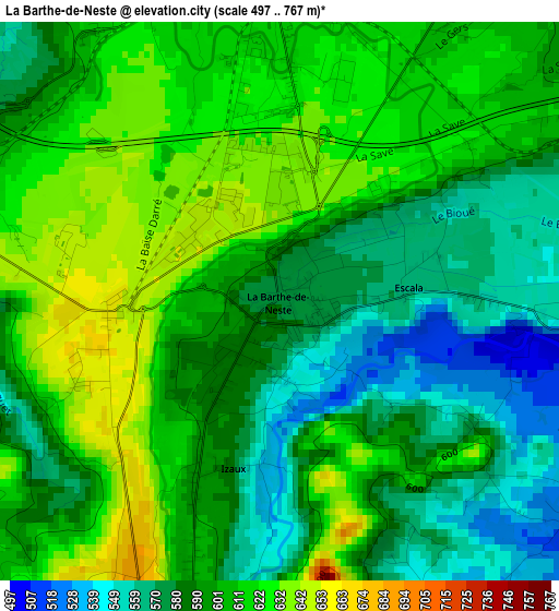 La Barthe-de-Neste elevation map