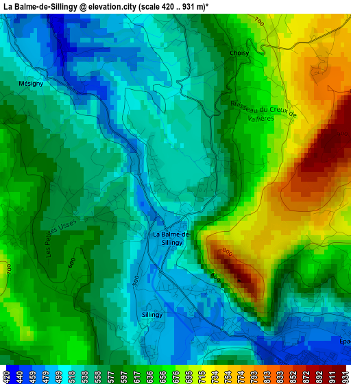 La Balme-de-Sillingy elevation map