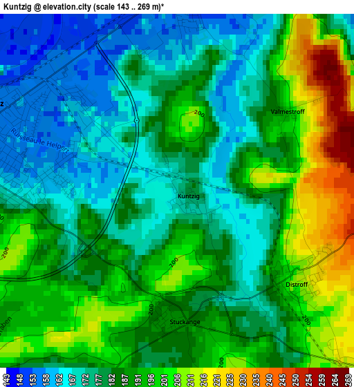 Kuntzig elevation map