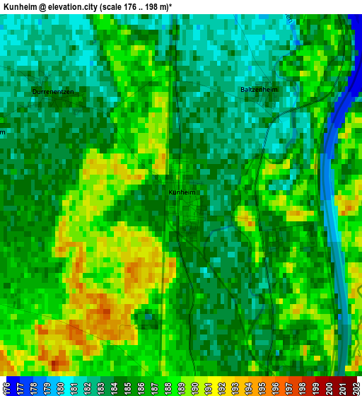 Kunheim elevation map
