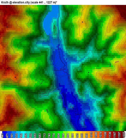 Kruth elevation map