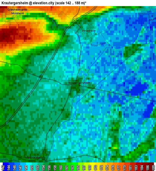 Krautergersheim elevation map