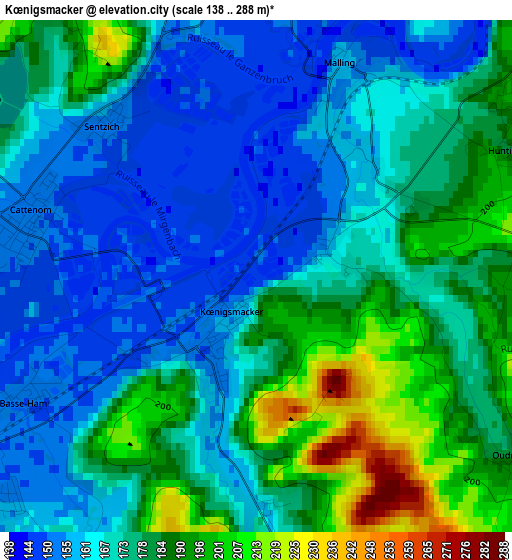 Kœnigsmacker elevation map