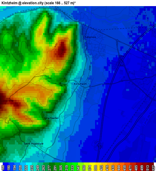 Kintzheim elevation map