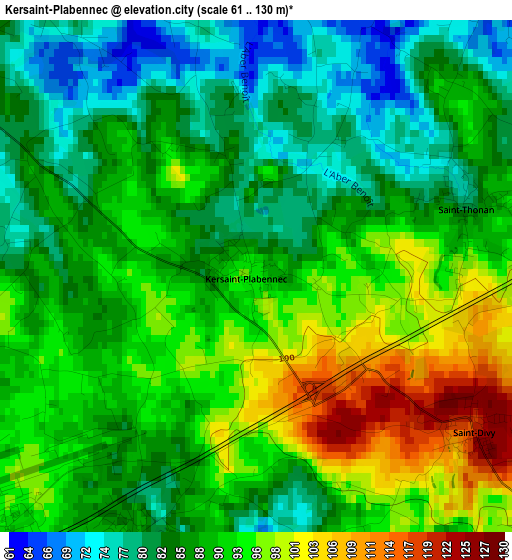 Kersaint-Plabennec elevation map