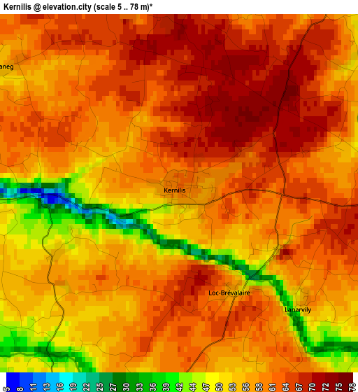 Kernilis elevation map