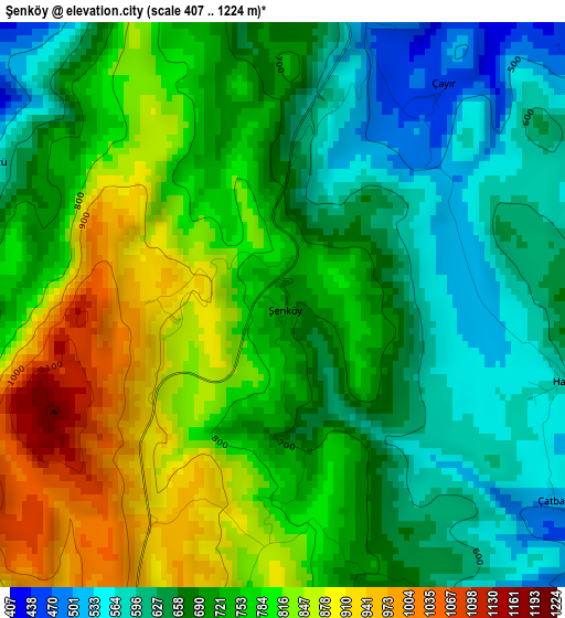 Şenköy elevation map