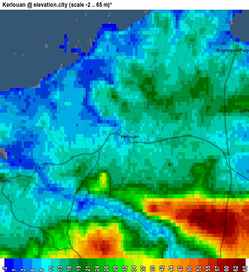 Kerlouan elevation map