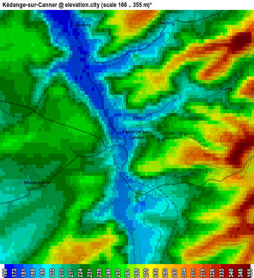 Kédange-sur-Canner elevation map