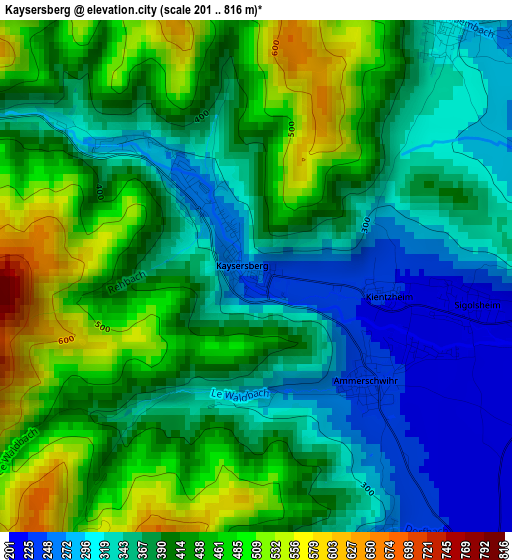 Kaysersberg elevation map