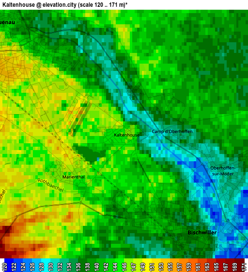 Kaltenhouse elevation map