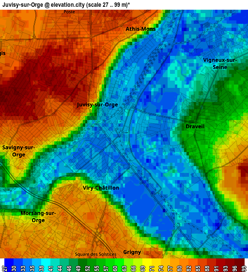 Juvisy-sur-Orge elevation map