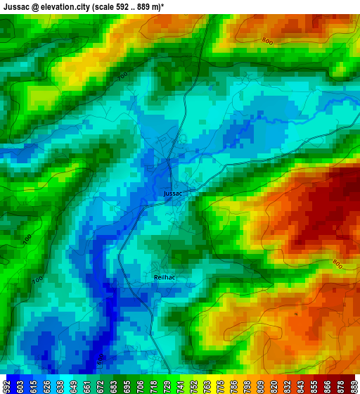 Jussac elevation map