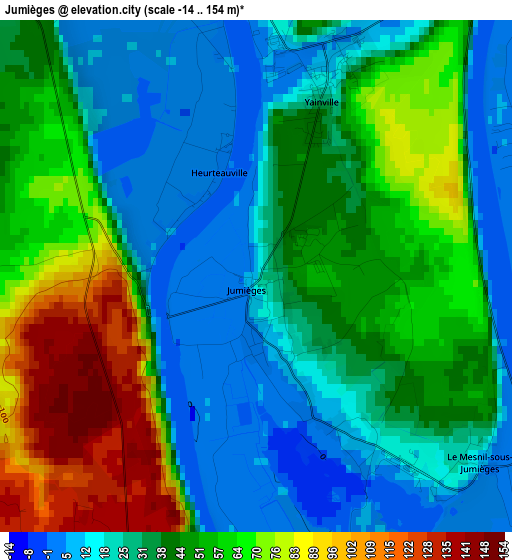 Jumièges elevation map