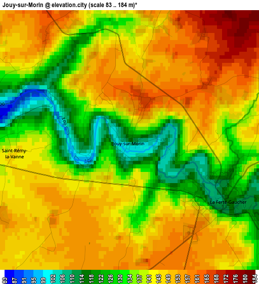 Jouy-sur-Morin elevation map