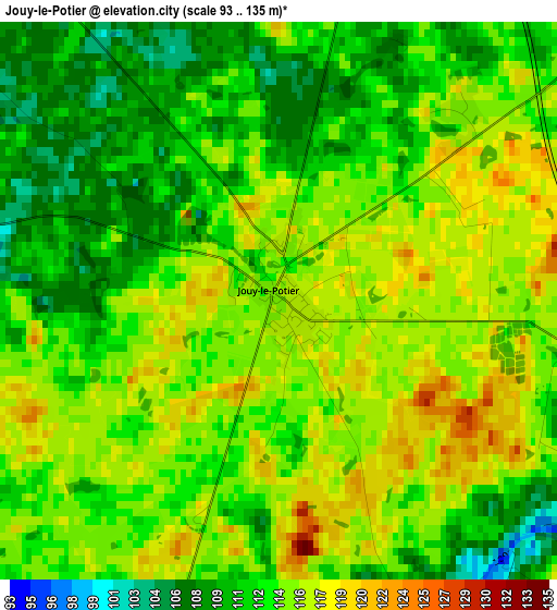 Jouy-le-Potier elevation map