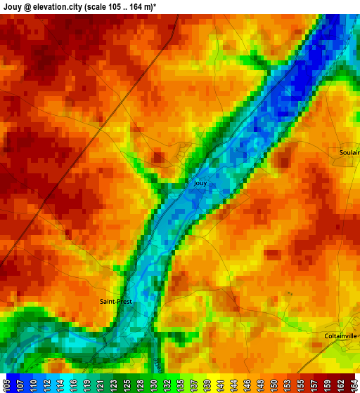 Jouy elevation map