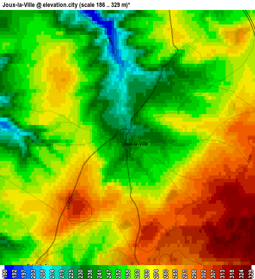 Joux-la-Ville elevation map