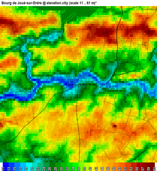 Bourg de Joué-sur-Erdre elevation map