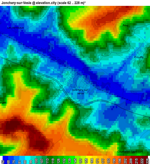 Jonchery-sur-Vesle elevation map