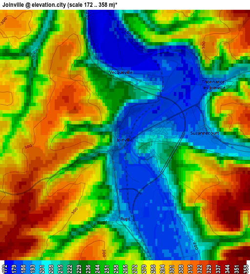 Joinville elevation map