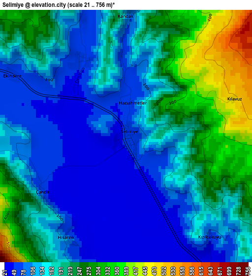 Selimiye elevation map