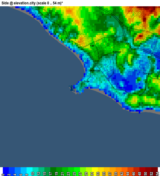 Side elevation map