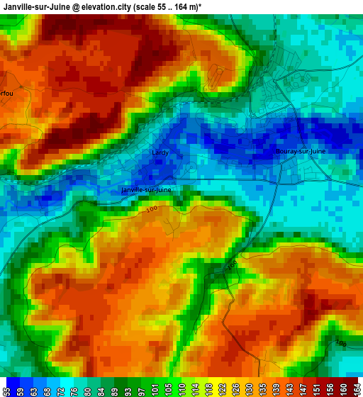 Janville-sur-Juine elevation map