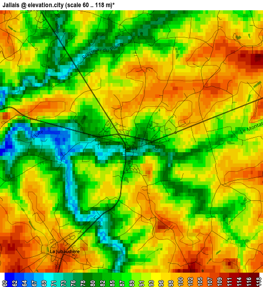 Jallais elevation map