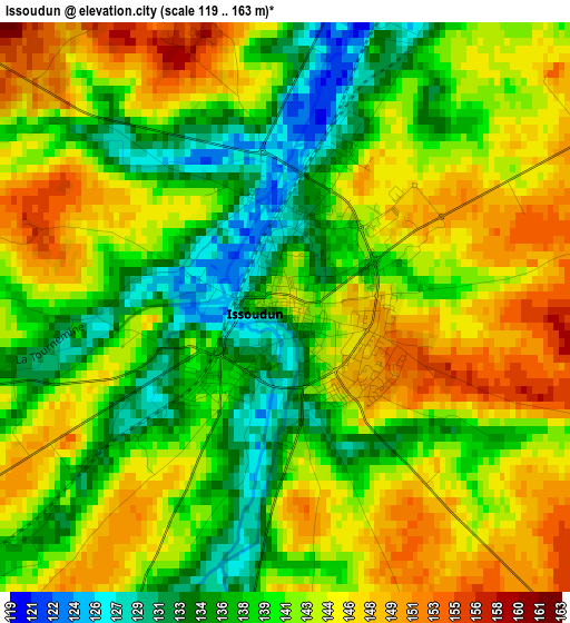 Issoudun elevation map