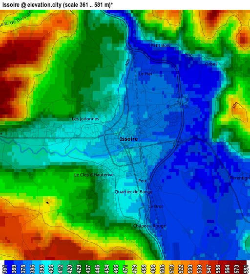 Issoire elevation map