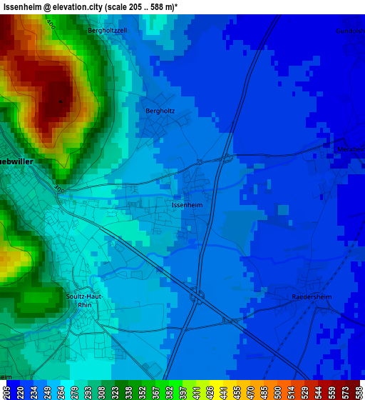 Issenheim elevation map
