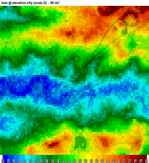 Issé elevation map