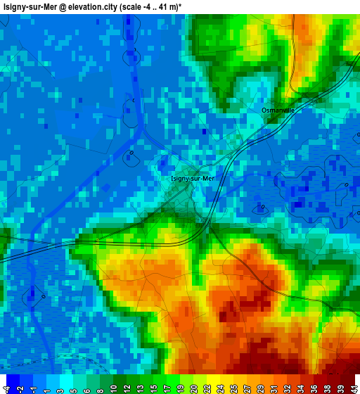 Isigny-sur-Mer elevation map