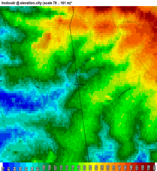 Irodouër elevation map