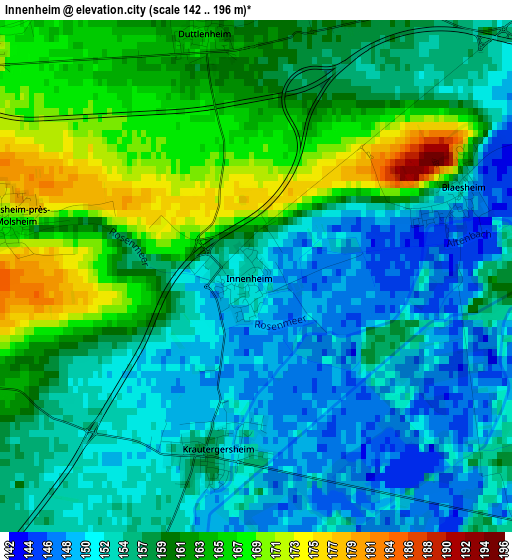 Innenheim elevation map