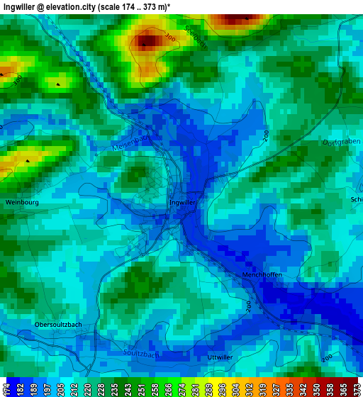 Ingwiller elevation map