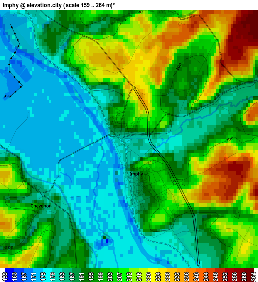 Imphy elevation map