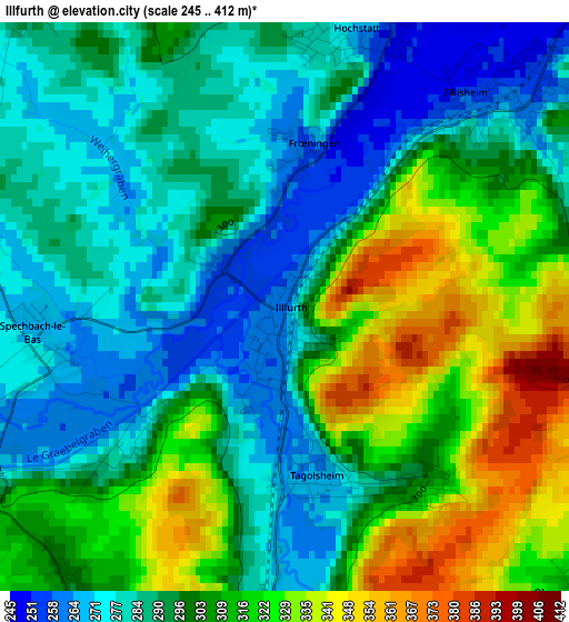 Illfurth elevation map