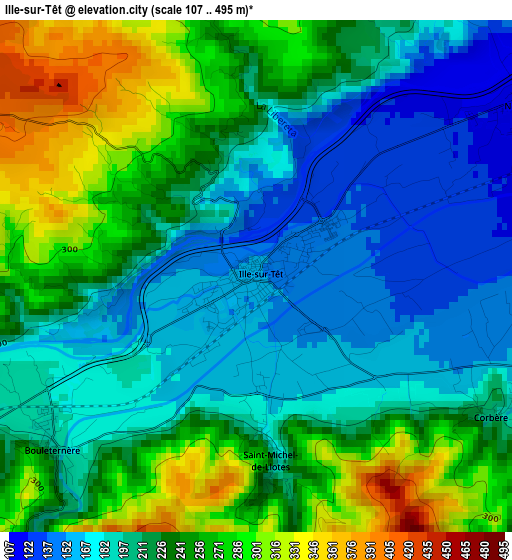 Ille-sur-Têt elevation map